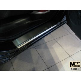 NataNiko Накладки на пороги для Jaguar XF S (X260) '15- (Premium+carbon к-кт 4 шт.)