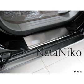 NataNiko Накладки на пороги для KIA Sorento II '09-14 (Premium+carbon к-кт 4 шт.)