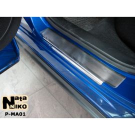 NataNiko Накладки на пороги для Mazda CX-7 '06-12 (Premium+carbon к-кт 4 шт.)