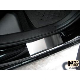 NataNiko Накладки на пороги для Mitsubishi Eclipse Cross '17- (Premium+carbon к-кт 4 шт.)