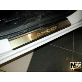 NataNiko Накладки на пороги для Mitsubishi Lancer X '07- (Premium к-кт 4 шт.)