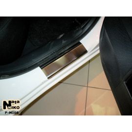 NataNiko Накладки на пороги для Mitsubishi Lancer X '07- (Premium к-кт 4 шт.)