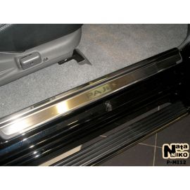 NataNiko Накладки на пороги для Mitsubishi Pajero Sport I '04-08 (Premium к-кт 4 шт.)