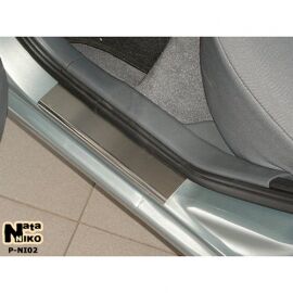 NataNiko Накладки на пороги для Nissan Almera Classic (B10) '06- (Premium+carbon к-кт 4 шт.)