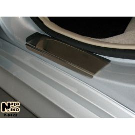 NataNiko Накладки на пороги для Nissan Leaf '10-17 (Premium+carbon к-кт 4 шт.)