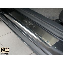 NataNiko Накладки на пороги для Opel Astra IV (J) '09-15 хэтчбек 5d (Premium к-кт 4 шт.)