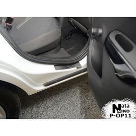 NataNiko Накладки на пороги для Opel Corsa IV (D) '06-16 хэтчбек 5d (Premium+carbon к-кт 4 шт.)