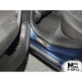 NataNiko Накладки на пороги для Opel Insignia I '08-16 (Premium+carbon к-кт 4 шт.)