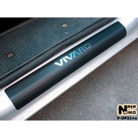 NataNiko Накладки на пороги для Opel Vivaro I '01-14 (Premium+carbon к-кт 2 шт.)
