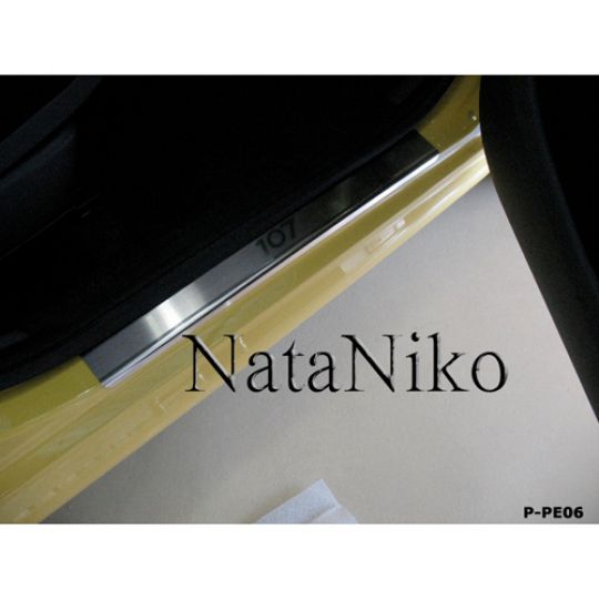 NataNiko Накладки на пороги для Peugeot 107 '05-09 хэтчбек 5d (Premium к-кт 4 шт.) NataNiko Накладки на пороги для Peugeot 107 '05-09 хэтчбек 5d (Premium к-кт 4 шт.)