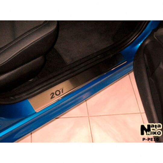 NataNiko Накладки на пороги для Peugeot 207 '06-12 хэтчбек 5d (Standart к-кт 4 шт.) NataNiko Накладки на пороги для Peugeot 207 '06-12 хэтчбек 5d (Standart к-кт 4 шт.)