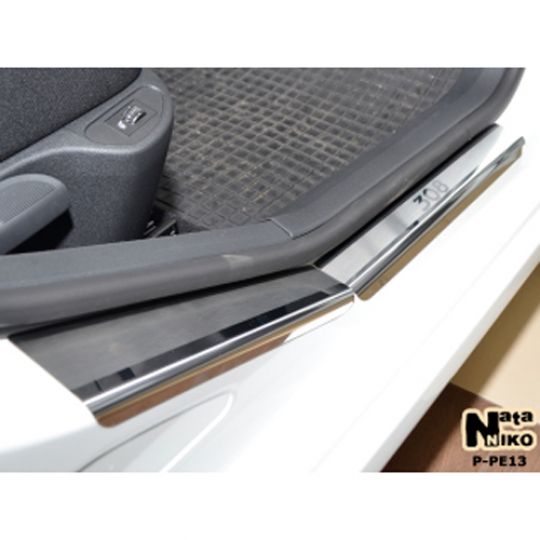 NataNiko Накладки на пороги для Peugeot 308 I '07-13 хэтчбек 5d (Premium к-кт 6 шт.)
