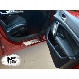 NataNiko Накладки на пороги для Peugeot 308 II '13-17 хэтчбек 5d (Standart к-кт 4 шт.)