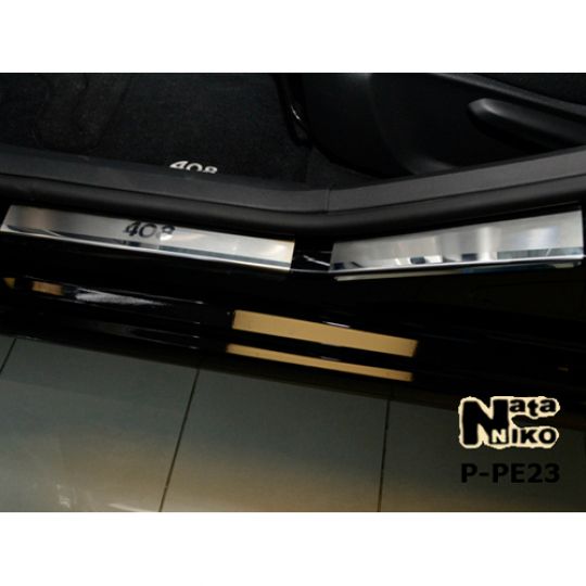 NataNiko Накладки на пороги для Peugeot 408 I '10-14 (Premium к-кт 6 шт.) NataNiko Накладки на пороги для Peugeot 408 I '10-14 (Premium к-кт 6 шт.)