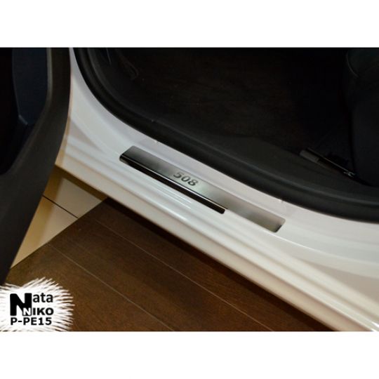 NataNiko Накладки на пороги для Peugeot 508 '10-18 (Premium к-кт 4 шт.)