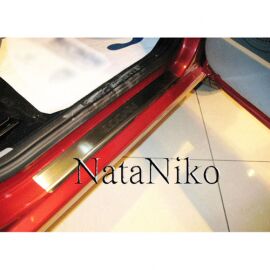 NataNiko Накладки на пороги для Renault Logan II '09-13 (Premium+carbon к-к 4 шт.)