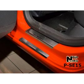 NataNiko Накладки на пороги для Seat Leon III '12-16 (Premium+carbon к-кт 8 шт.)