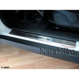 NataNiko Накладки на пороги для Subaru Forester III (SH) '08-12 (Premium к-кт 4 шт.)
