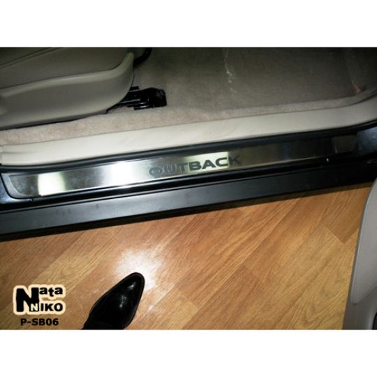 NataNiko Накладки на пороги для Subaru Outback III (BP) '03-09 (Premium к-кт 2 шт.) NataNiko Накладки на пороги для Subaru Outback III (BP) '03-09 (Premium к-кт 2 шт.)