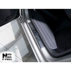 NataNiko Накладки на пороги для Volkswagen Amarok '10- (Premium+carbon к-кт 4 шт.)