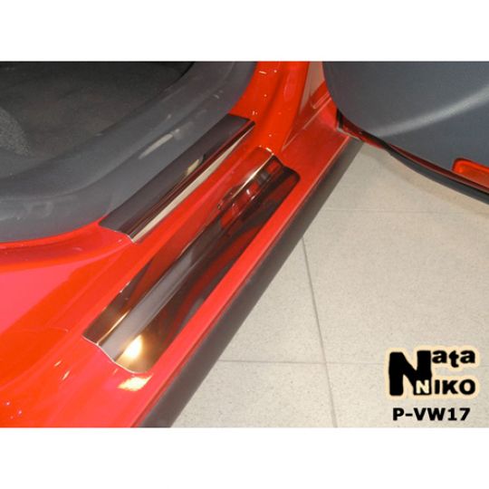 NataNiko Накладки на пороги для Volkswagen Jetta V '05-10 (Premium к-кт 8 шт.)