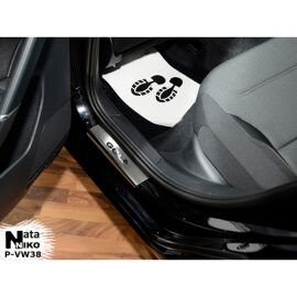 NataNiko Накладки на пороги для Volkswagen Golf VII '12- (Premium+carbon к-кт 4 шт.)