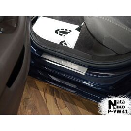 NataNiko Накладки на пороги для Volkswagen Passat B8 '14- седан (Premium+carbon к-кт 4 шт.)