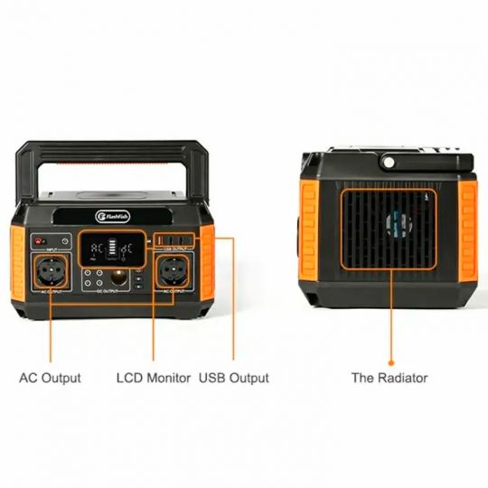 FlashFish P60 Портативне джерело живлення 220В/500Вт/Li-ion NCM 520Вт/год, чист. сінус