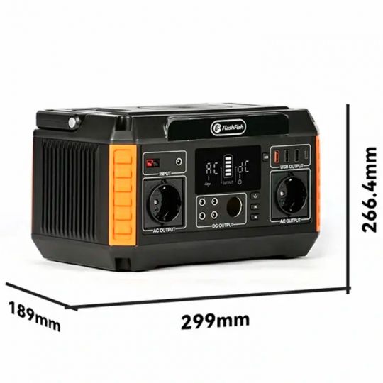 FlashFish P60 Портативне джерело живлення 220В/500Вт/Li-ion NCM 520Вт/год, чист. сінус