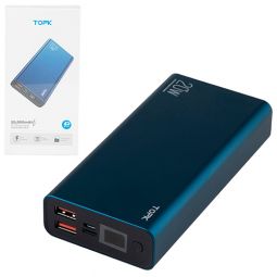 TOPK Повербанк 20000mAh/74Wh Li-polimer blue + кабель зарядки TOPK Повербанк 20000mAh/74Wh Li-polimer blue + кабель зарядки