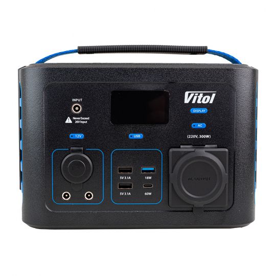 Vitol TV300 Портативне джерело живлення 220В/300Вт/Li-ion NCM 281Вт/год, чист. сінус
