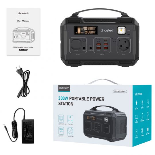 Choetech BS002 Портативне джерело живлення 220В/320Вт/Li-Pol 277Вт/год, чист. сінус Choetech BS002 Портативне джерело живлення 220В/320Вт/Li-Pol 277Вт/год, чист. сінус