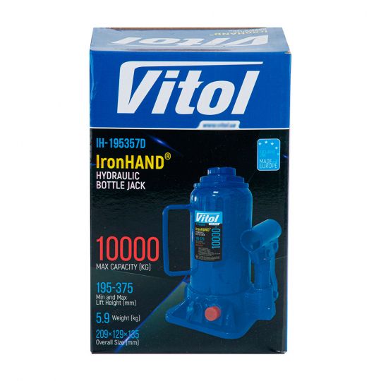 Vitol IH-195357D Домкрат гідравлічний телескоп 10т [195-375]