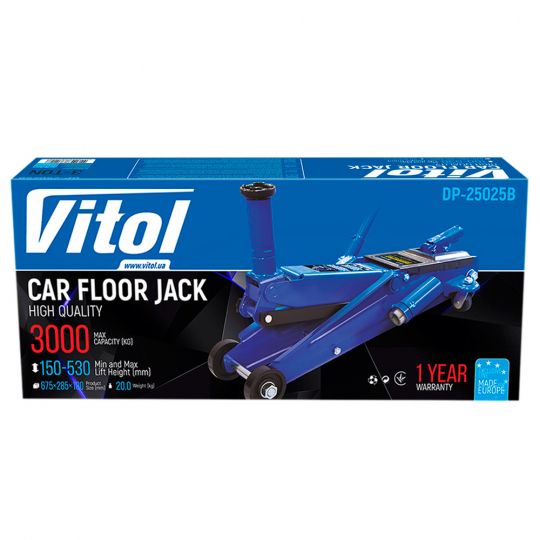 Vitol DP-25025B / T83006B Домкрат гідравлічний підкатний 3т [150-530]