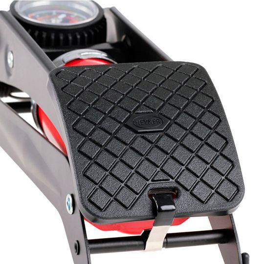 Heyner Автомобільний ножний насос PEDALPOWER PRO 215000 | Одноциліндровий насос із манометром, 60 см шланг, 3 адаптери