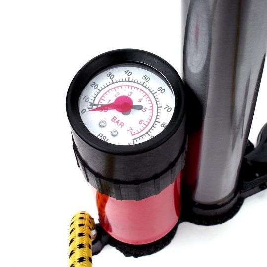 Ручний насос Дорожня карта ZG-0013A з манометром, ресівером, 60 см шланг, 3 насадки, 10 атм