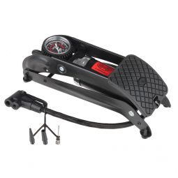 Heyner Автомобільний ножний насос PEDALPOWER PRO Black Edition 215010 | Одноциліндровий насос із манометром, 60 см шланг, 3 адаптери