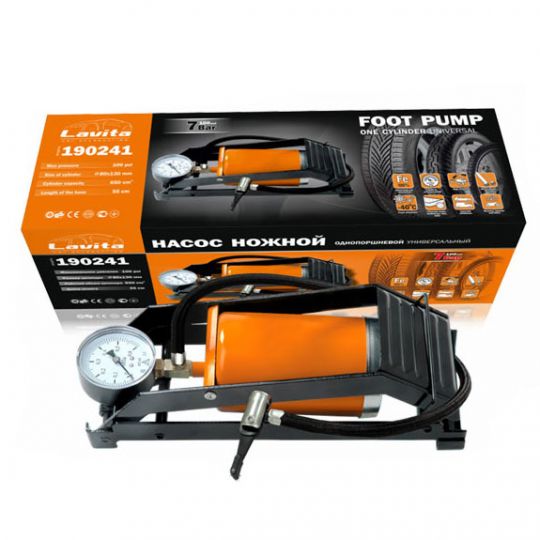 LAVITA Ножной насос однопоршневой с манометром (LA 190241)