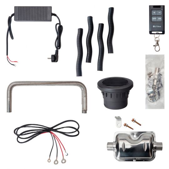 LF Bros Автономний дизельний обігрівач в корпусі 12/220В для автомобіля та приміщень ES5.0 N2E, 5000Вт [4 отвори]