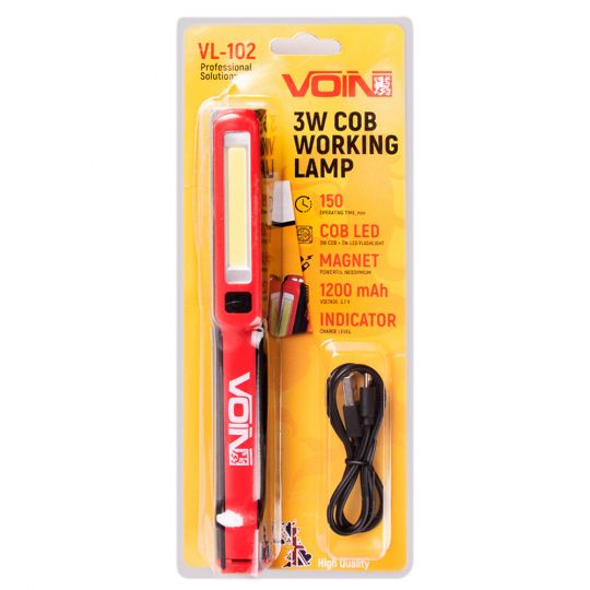 Voin Переносна лампа VL-102 3W-COB+3W XPE/АКБ1200mAh/магніт/інд. заряда Voin Переносна лампа VL-102 3W-COB+3W XPE/АКБ1200mAh/магніт/інд. заряда