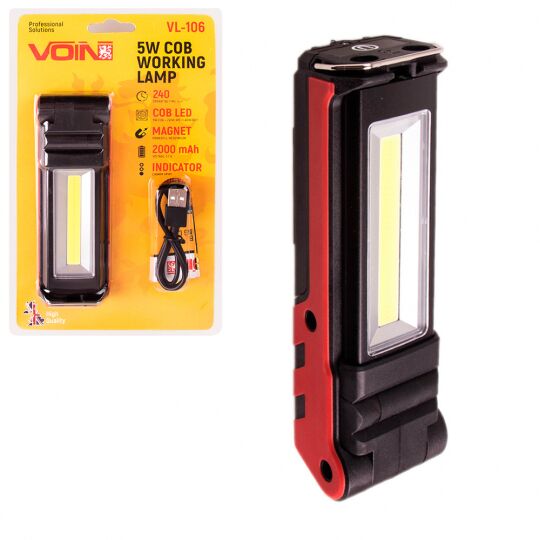 Voin Переносна лампа VL-106 5W-COB+2x3W XPE/Power Bank 2000mAh/магніт/інд. заряда Voin Переносна лампа VL-106 5W-COB+2x3W XPE/Power Bank 2000mAh/магніт/інд. заряда