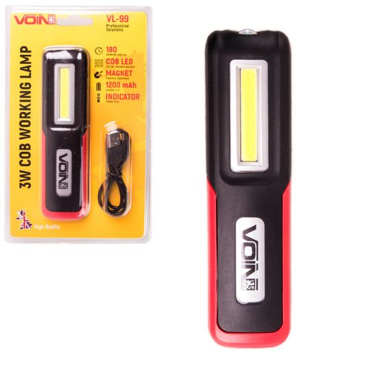 Voin Переносна лампа VL- 99 3W-COB+3W XPE/АКБ1200mAh/магніт/інд. заряда Voin Переносна лампа VL- 99 3W-COB+3W XPE/АКБ1200mAh/магніт/інд. заряда