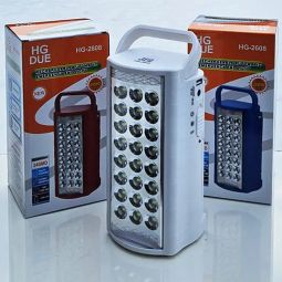 Almina Ліхтар переносний світлодіодний з повербанком HG-2608, вбудований акумулятор 6000 mAh, 24 LED, ЗУ 220V