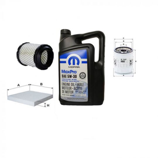 Комплект для ТО на Jeep Compass '06-16 (5W-30) масло, фильтр салона, воздушный, масляный)