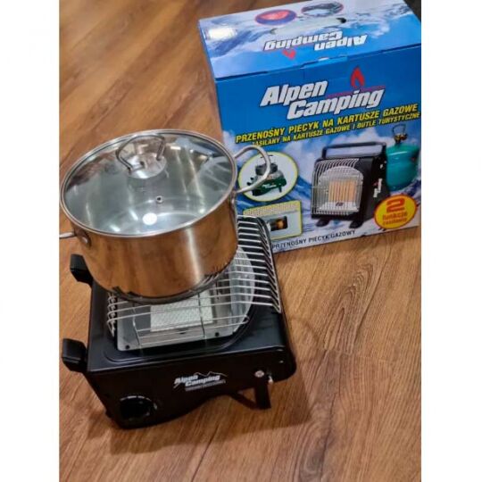 Газовый инфракрасный портативный обогреватель Alpen Camping 1,7 КВТ (газовая плита) + 1 газовий баллончик Газовый инфракрасный портативный обогреватель Alpen Camping 1,7 КВТ (газовая плита) + 1 газовий баллончик