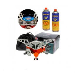 Kkovar Плита туристическая /портативный примус (под цанговое баллоны, в комплекте 2 шт) zt-202