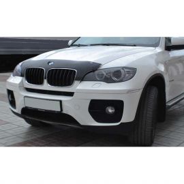 SIM BMW X6 (E71) '08-14 Дефлектор капота "мухобойка" узкий (темный)