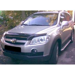 SIM Chevrolet Captiva '06-11 Дефлектор капота "мухобойка" (темный)