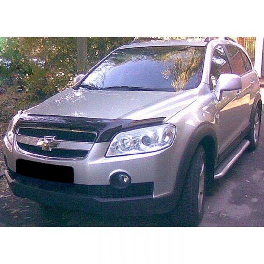 SIM Chevrolet Captiva '06-11 Дефлектор капота "мухобойка" (темный) SIM Chevrolet Captiva '06-11 Дефлектор капота "мухобойка" (темный)