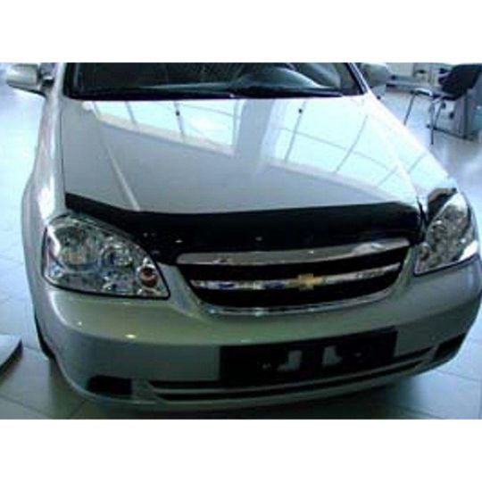 SIM Chevrolet Lacetti '02- седан Дефлектор капота "мухобойка" (темный) SIM Chevrolet Lacetti '02- седан Дефлектор капота "мухобойка" (темный)